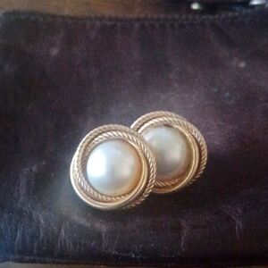 18kgold Mabe Pearl Earings